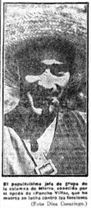 Pancho Villa, jefe de grupo de la Columna de hierro, El LIberal 3-9-36